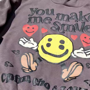 Meilleures ventes de sweats à capuche à manches longues avec impression bouffante pour hommes, couleurs personnalisées, vêtements d'hiver décontractés, techniques de teinture unies - Product Image 4