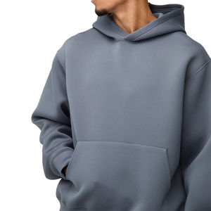 Sudadera con Capucha de Algodón Grueso de Primera Calidad, Unisex, Oversize, Lisa, Estilo Urbano, Hombros Caídos, Personalizable con Logotipo - Product Image 4