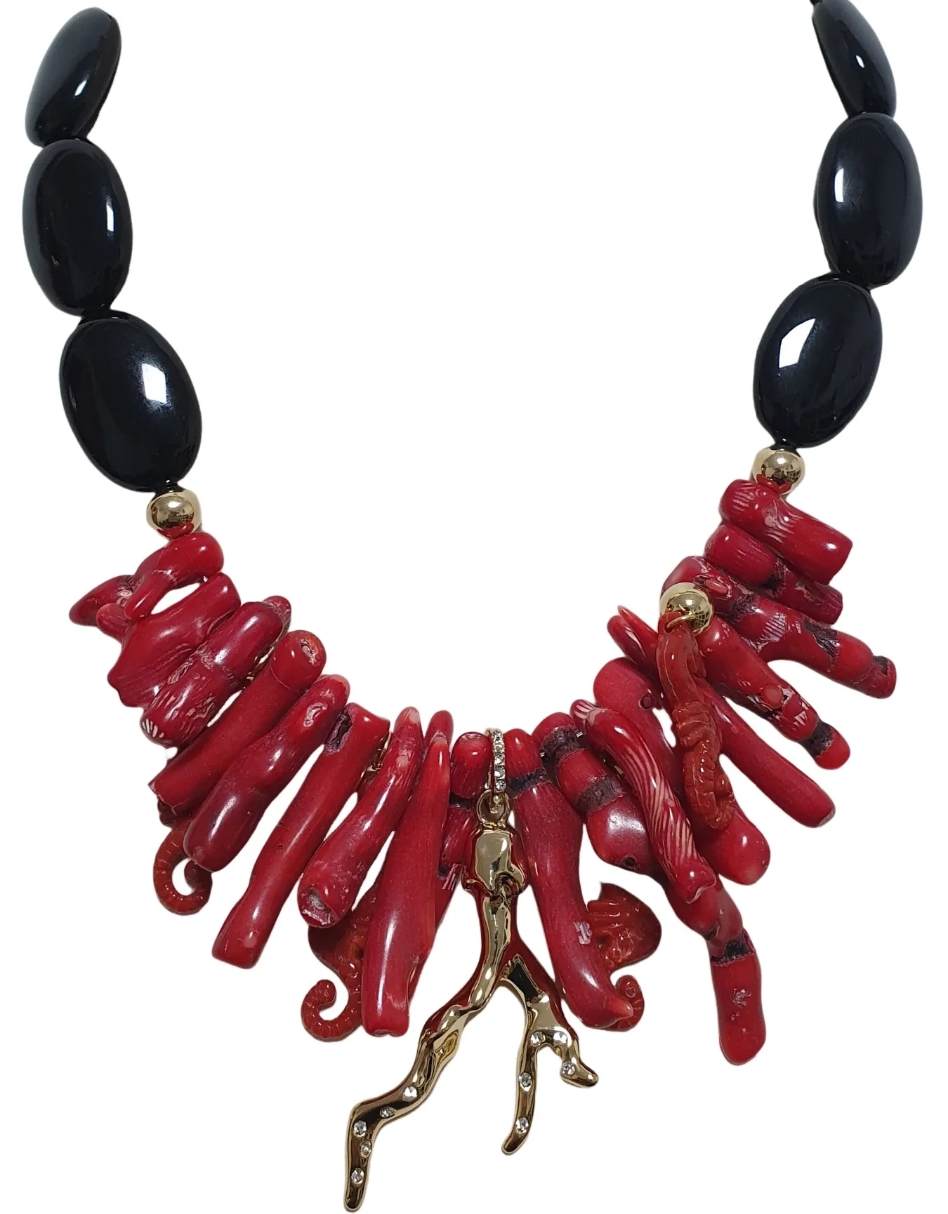 Collane di moda italiana realizzate in italia fatte a mano presente collier collezione estiva premium di qualità colore rosso e nero migliore