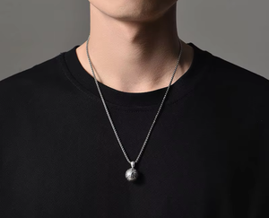 Collar con Colgante de Baloncesto de Acero Inoxidable, Grabado con la Frase 'Never Give Up', Joyería Deportiva para Hombre, Regalo - Product Image 5