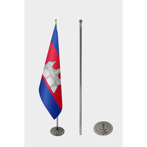 Drapeau d'intérieur officiel du Cambodge, drapeau personnalisé du monde, fabriqué en nylon, soie, vinyle, polyester, avec mât en aluminium, impression numérique pour exposition - Product Image 2