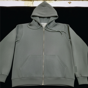 Sudadera Personalizada de Felpa Francesa de 500 Gsm, Estilo Urbano, Holgada, con Efecto Desgastado, Parche Bordado en 3D, Lavado Ácido Decolorado al Sol, Cierre de Cremallera, Tejido Grueso - Product Image 1