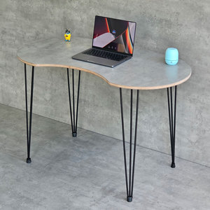 Bean-Shaped 120x60cm Plywood Wood <b>Computer</b> <b>Desk</b> with Hairpin Iron Legs SPD68210 - Product Image 6