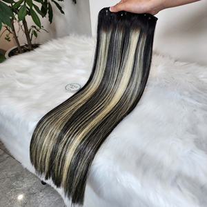 Venta al por mayor de paquetes rubios vietnamitas 613 colores sin procesar máquina de doble trama no Remy enderezado 100% extensiones de un solo donante - Product Image 2