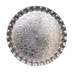 Ensemble de deux plateaux à chocolat brillant poli à la main plateau design classique élégant plateau de service alimentaire en métal fantaisie - Product Image 4