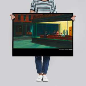 Edward Hopper's Nighthawks <b>Poster</b> Modern Design Style Wall Usage Paper Material - Product Image 3