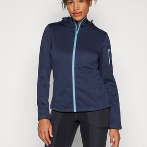 Veste Softshell d'eau Bridge pour femmes bleu foncé personnalisée durable Prix d'usine Manches longues Coupe-vent Vestes de course à pied d'extérieur - Product Image 1