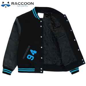 Chaqueta Varsity de Diseño Personalizado Raccoon Sports para Hombre, Manga de Lona, Reversible, Impermeable, Transpirable, Ecológica, Estilo Urbano - Product Image 2