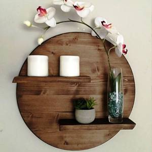 Estantes de Madera Natural de 6 Pulgadas para Montar en la Pared, Soportes y Estantes de Almacenamiento de Madera, Compre Arte de Pared Tallado, Soporte de Pared Metálico, Juego de Estantes de Pared - Product Image 5