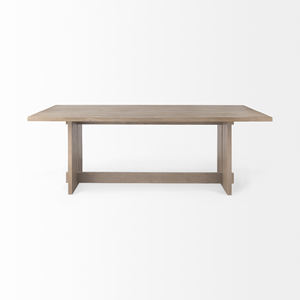 Minimalist Styled Solid Mango <b>Wooden</b> Home Kitchen <b>Dining</b> <b>Table</b> In Cool Light Gray Tone Designing Wood Base Hot <b>Dining</b> <b>Table</b> - Product Image 2