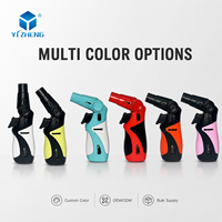 Design moderne Portable Réglable 3 Angle Unique Gaz Butane Rechargeable Cigarettes Cigarettes Torche Briquet pour Camping Fumer