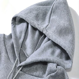 Wholesale Price Solid <b>Grey</b> Color Pullover <b>Men's</b> <b>Hoodies</b> 100% Cotton Fabric Oversize Kangaroo Pockets Breathable <b>Hoodies</b> For <b>Men</b> - Product Image 2