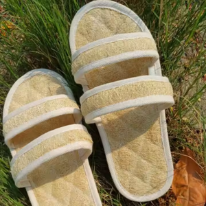 Hogar interior inspirado en la naturaleza vietnamita para zapatillas con diseño de lufa con correa cruzada - Product Image 2