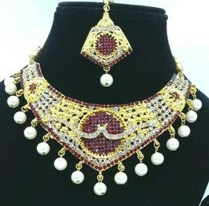 Luxury Bridal <b>Necklace</b> <b>Earring</b> Headpiece Set Alloy Crystal Rhinestone Imitation <b>Pearl</b> Flower Design Vintage Wedding Party - Product Image 2