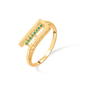 แหวนฮิปฮอปทองคำขาว 10K สำหรับผู้ชาย - แหวนทรงรีรูปทรงเรขาคณิต - Product Image 4