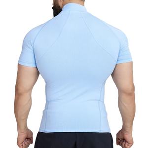 Camiseta Deportiva de Cuello Alto, Color Sólido, Precio Bajo al por Mayor, Nueva Llegada, Lisa, sin Estampado, Ropa de Gimnasio, Compresión Atlética, 100% Poliéster - Product Image 2