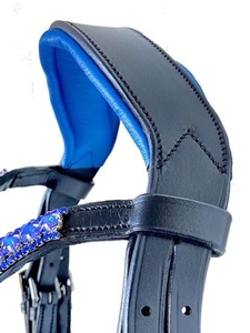 BRIDLE HANOVERIAN CUERO NEGRO-BORDE AZUL - Product Image 3