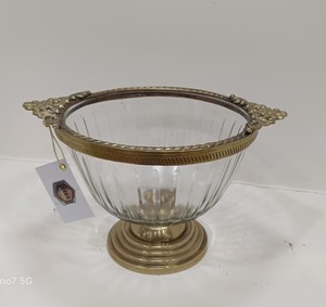 Bol de service en laiton et en verre pour la maison, l'hôtel et le restaurant pour les fruits, le chocolat et le bol de service - Product Image 5