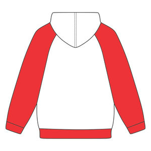 Sudadera con Capucha Blanca KAP, Año de Fundación, Mangas Raglán Rojas, Mezcla de Algodón, Ropa de Fraternidad Griega, Divine Nine HBCU Greek - Product Image 3