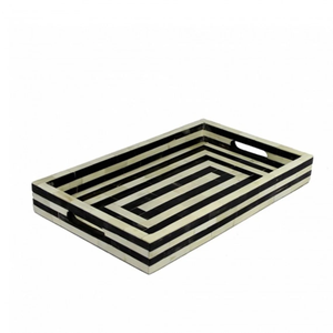 Plateau de service rectangulaire en incrustation d'os avec logo personnalisé Plateau rectangulaire en plastique conçu par un fabricant professionnel Plateau de service - Product Image 6