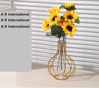 Vase de table hydroponique classique en fil de fer, design côtier, pour la vente en gros, idéal pour l'affichage de fleurs, mariages, baptêmes, Pâques et décoration intérieure