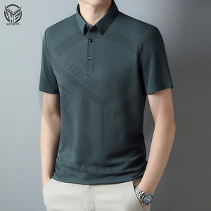 Meilleurs fabricants logo personnalisé couleur unie respirant tricoté pour polo vêtements décontractés pour hommes coupe ample golf pour polos - Product Image 5