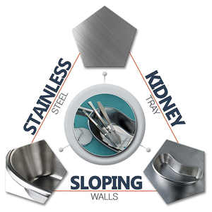 Bandeja renal de acero inoxidable MEDIHEAL SURGICAL CORP de la mejor calidad, 8"/4", acabado pulido, tamaño estándar, hueca, para uso médico y quirúrgico - Product Image 3