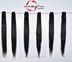 Vente en gros brute pas cher 100% droite vietnamienne couleur naturelle femmes noires pas cher traitement des vagues profondes aucun cheveux humains non traités - Product Image 3