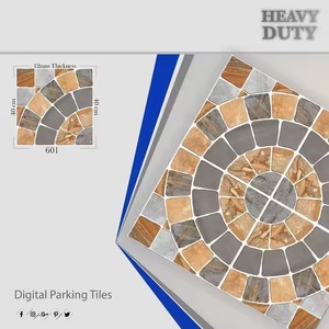 Qualité d'exportation 9mm épaisseur gaufré Design poinçon rustique mat antidérapant porcelaine numérique Parking carreaux de sol 40x40cm 400x400mm - Product Image 6