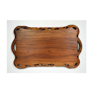 Plateau décoratif en bois d'acacia Plateau de service en bois rectangulaire fait à la main pour aliments, thé et boissons pour la cuisine à domicile - Product Image 5