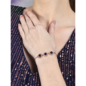 AD สร้อยข้อมือแฟชั่นทรงสี่เหลี่ยมสีน้ำเงิน - Product Image 3