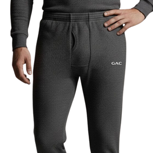 Men Waffle Knit Thermal <b>Jogger</b> Pants Elastic Waist <b>Slim</b> Fit Warm Lounge Bottoms Soft Stretch Cuffed Trousers Winter Wear Comfort - Product Image 4