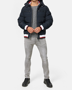 Chaqueta Acolchada Ligera de Algodón para Hombre, Estilo Moderno, Talla Grande, con Capucha, 100% Nailon, Color Sólido, Chaqueta de Burbujas - Product Image 4
