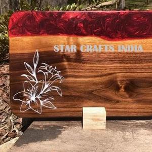 Las mejores tablas de charcutería, plato de queso para servir desayuno, regalos únicos, tabla de cortar de queso de madera y resina de boda para hoteles y hogar - Product Image 2