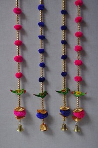 Parrot Pompom Bell String Reusable Customizable Size Garden Decor Haldi Mehndi Heena Night <b>Party</b> Stage Backdrop Event Festival - Product Image 2