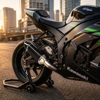 iSTUNT – tuyau d'échappement universel pour moto, silencieux à double sortie, 51mm, pour Ninja 400 250 R3 R25 KTM 390 GSX-R1000, en acier inoxydable