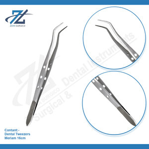 Pince à épiler dentaire Meriam 16cm en acier inoxydable Pince à épiler dentaire autoclavable Pince à épiler en coton Pakistan - Product Image 3