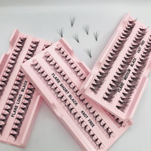 Grappe de cheveux synthétiques cils plateaux paillettes chatoyantes CC/DD Flare cils noeud gratuit T & T Vietnam vente en gros Extensions de cils - Product Image 2