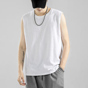 Streetwear à la mode vente en gros Gilet de fitness 100% coton vierge T-shirt sans manches pour hommes - Product Image 3