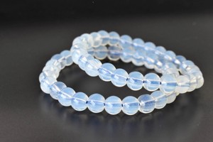 Wholesale Hot Selling Sky Blue Color <b>Opal</b> Synthetic 8mm Round Natural Crystal Beaded Healing <b>Bracelet</b> for Meditation Jewelry - Product Image 4