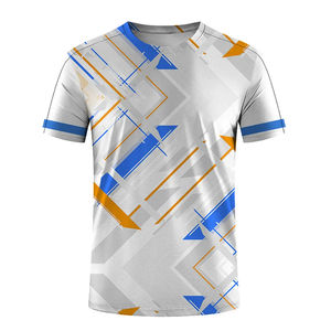 T-shirts personnalisés à logo imprimé par transfert thermique, en polyester/coton respirant et durable, tricotés, décontractés, très demandés - Product Image 6