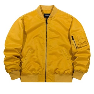 Chaqueta de bombardero Vintage para hombre a prueba de viento cremallera frontal logotipo poliéster/algodón primavera otoño Casual chaqueta todo en uno - Product Image 5