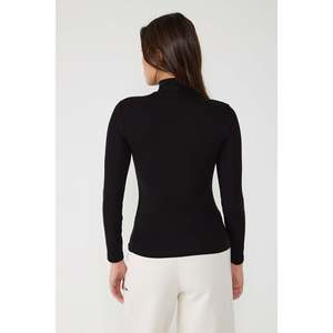 Blusa Casual Duru de Manga Larga con Cuello Redondo, Bordado 3D, Satén, Seda, Tejido de Viscosa, Frente de Algodón, Talla XL, Oficina, Primavera, Otoño - Product Image 4