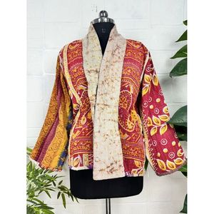 Vintage <b>Kantha</b> Stitch Dori <b>Jacket</b> One-of-a-Kind Handstitched Boho Chic Reversible Short Coat Patchwork Decoration for Spring - Product Image 4