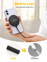 NOUVEAU Chargeur magnétique sans fil 25W avec câbles de 1 m (3,3 pieds) – Câbles USB-C compatibles avec la vitesse de charge pour iPhone