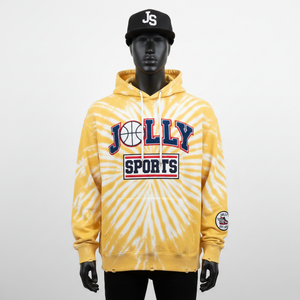 High Quality 320 GSM Men Tie Dye <b>Hoodie</b> <b>Yellow</b> White Cozy Heavyweight Fleece Custom Logo Embroidery College Style Basics <b>Hoodie</b> - Product Image 1