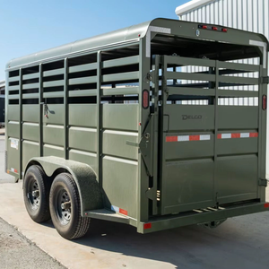 Remolque para Caballos de Doble Eje Color Verde Oliva con Puertas Laterales y Paneles Ventilados para un Transporte Seguro - Product Image 1