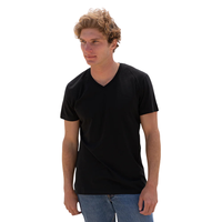T-shirt pour homme en coton biologique 100% de luxe, col en V, pré-rétréci, certifié GOTS, manches courtes, respirant, coupe ajustée