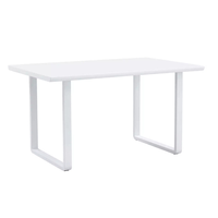Table à manger rectangulaire blanche de style nordique moderne, fabriquée en Espagne, design en bois pour cuisines et salles à manger, modèle Luzete 115607, prête à l'emploi