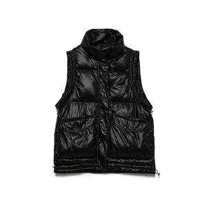 Logo personnalisé sans manches bulle unisexe bouffant vers le bas gilet hiver décontracté noir femmes veste à capuche coupe-vent brodé hommes vestes - Product Image 5